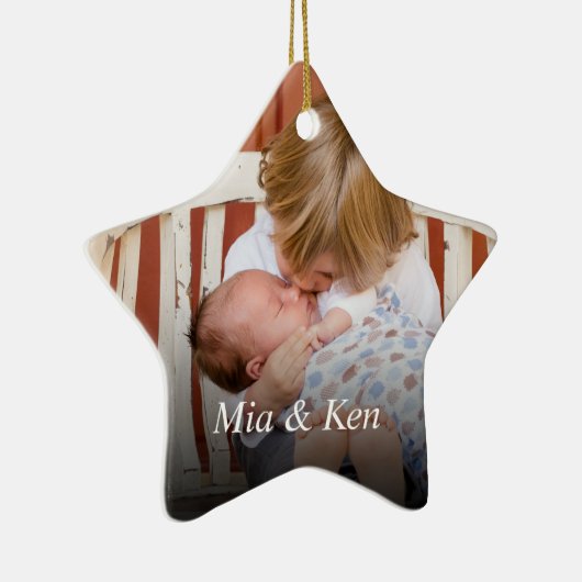 Persoonlijke familiefoto Creëer Uw eigen foto Keramisch Ornament (Rechts)