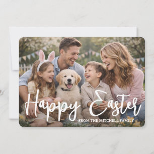 Persoonlijke familiefoto Gelukkig Pasen Feestdagenkaart