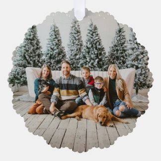 Persoonlijke familiefoto Kerstboomornamentlabel Ornament Kaart