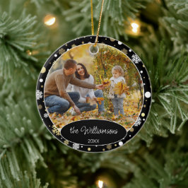 Persoonlijke familiefoto Kerstmis 2025 Keramisch Ornament