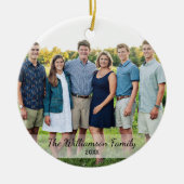 Persoonlijke familiefoto: Kerstmis Keramisch Ornament (Voorkant)