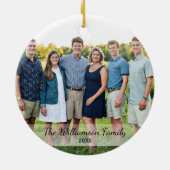 Persoonlijke familiefoto: Kerstmis Keramisch Ornament (Achterkant)