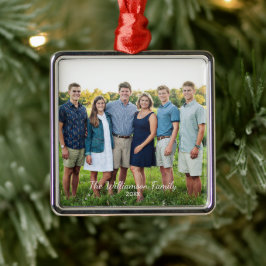 Persoonlijke familiefoto: Kerstmis Metalen Ornament