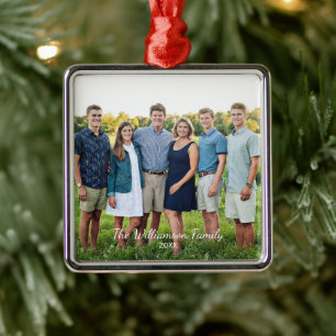 Persoonlijke familiefoto: Kerstmis Metalen Ornament
