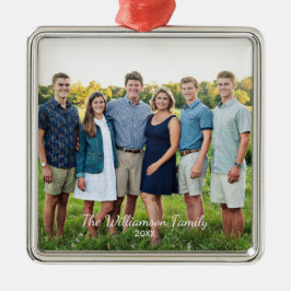 Persoonlijke familiefoto: Kerstmis Metalen Ornament