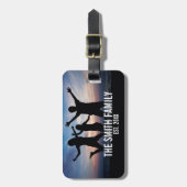 Persoonlijke familiefoto met familienaam bagagelabel (Voorkant verticaal)