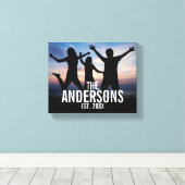 Persoonlijke familiefoto met familienaam canvas afdruk (Insitu (Houten vloer))