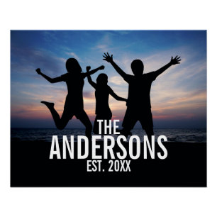 Persoonlijke familiefoto met familienaam poster