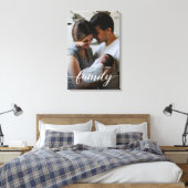 Persoonlijke familiefoto met modern script canvas afdruk (Insitu (Slaapkamer))