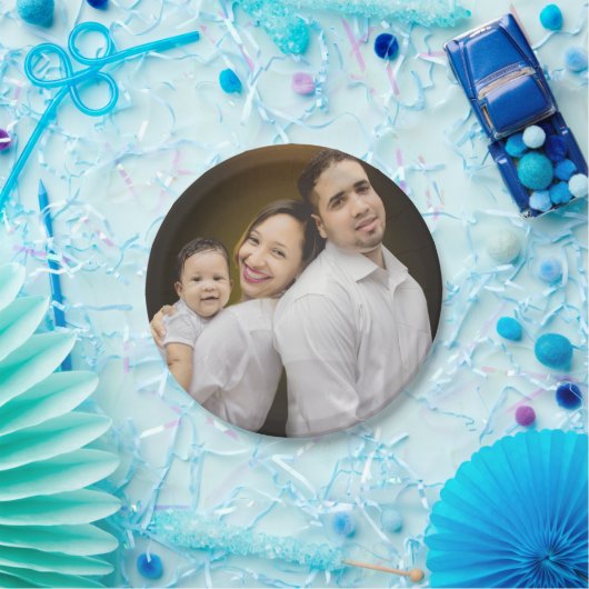 Persoonlijke familiefoto papieren bordje (Feest)