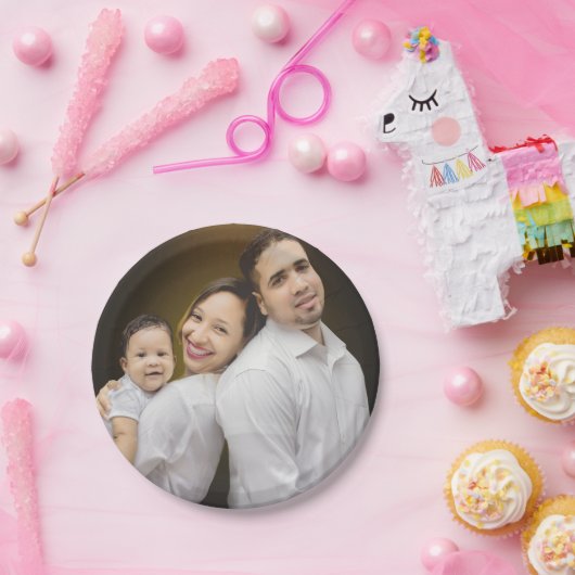 Persoonlijke familiefoto papieren bordje (Feest)