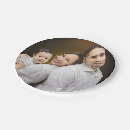 Persoonlijke familiefoto papieren bordje (Gekanteld)