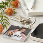 Persoonlijke familiefoto-Sleutelhanger Sleutelhanger (Voorkant Rechts)