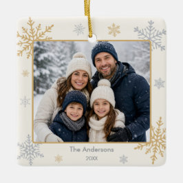 Persoonlijke familiefoto Sneeuwvlokkerhangers Keramisch Ornament