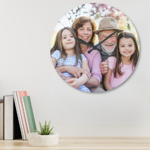 Persoonlijke familiefoto voor grootouders grote klok