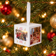 Persoonlijke familiefotocollage met Kerst