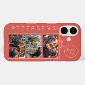 Persoonlijke familiefotocollage monogram Case-Mate iPhone case (Achterkant (horizontaal))