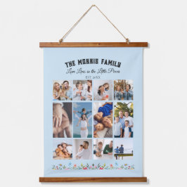 Persoonlijke Familiefotocollage Tapijt Hangend Wandkleed