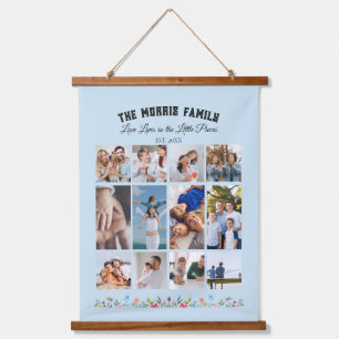 Persoonlijke Familiefotocollage Tapijt Hangend Wandkleed