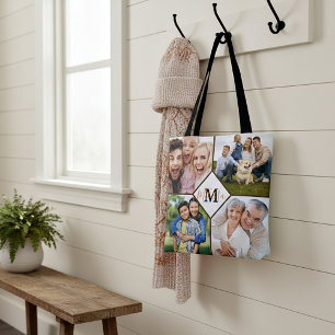 Persoonlijke familiefoto's boodschappentas tote bag