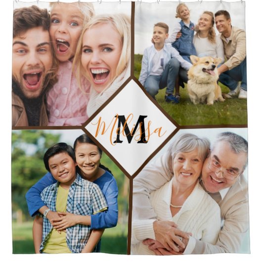 Persoonlijke familiefoto's douchegordijn (Voorkant)