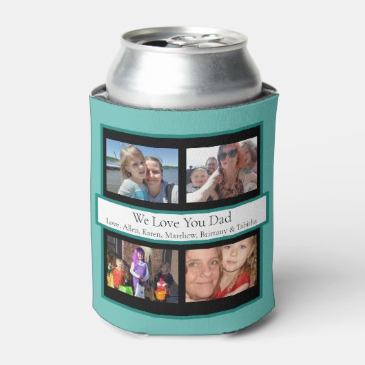 Persoonlijke familiefoto's | Giften voor pap Can Blikjeskoeler (Blikje Voorkant)