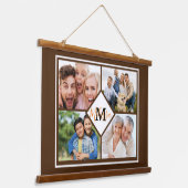 Persoonlijke familiefoto's hangend wandkleed (Gebogen)