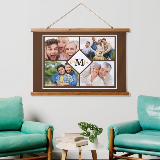 Persoonlijke familiefoto's hangend wandkleed (Woonkamer)