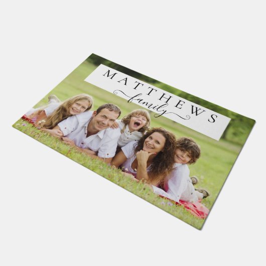 Persoonlijke familiemonogram - Achternaam - Aangep Deurmat (Schuin)