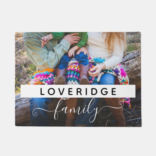 Persoonlijke familiemonogram - Achternaam - Aangep Deurmat (Voorkant)