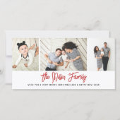 Persoonlijke familienaam 3 Foto Collage Holiday C Feestdagenkaart (Voorkant)