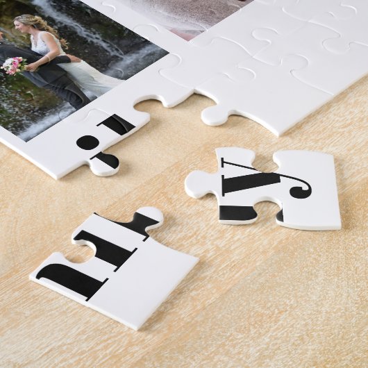 Persoonlijke familienaam 45 Foto Collage White Legpuzzel (Zijkant)