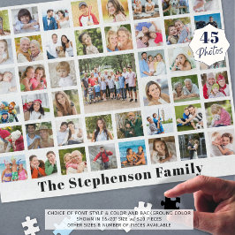 Persoonlijke familienaam 45 Foto Collage White Legpuzzel