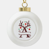 Persoonlijke familienaam "A" Keramische Bal Ornament (Voorkant)