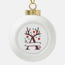 Persoonlijke familienaam "A" Keramische Bal Ornament