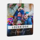 Persoonlijke familienaam Aangepaste foto Kerstmis Keramisch Ornament (Rechts)