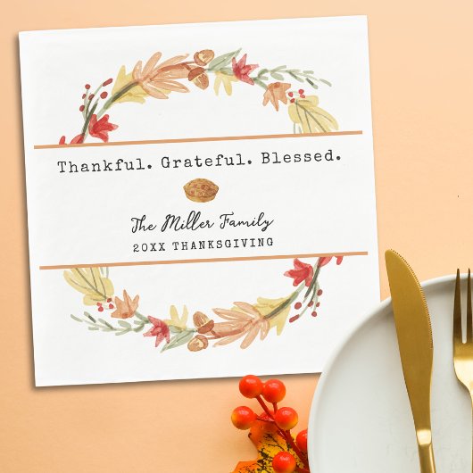 Persoonlijke familienaam Aangepaste herfst Thanksg Servet
