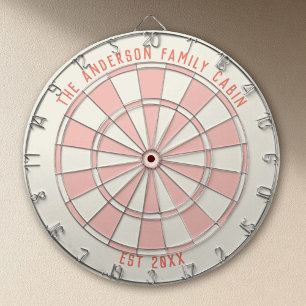 Persoonlijke familienaam Aangepaste roze spelkamer Dartbord