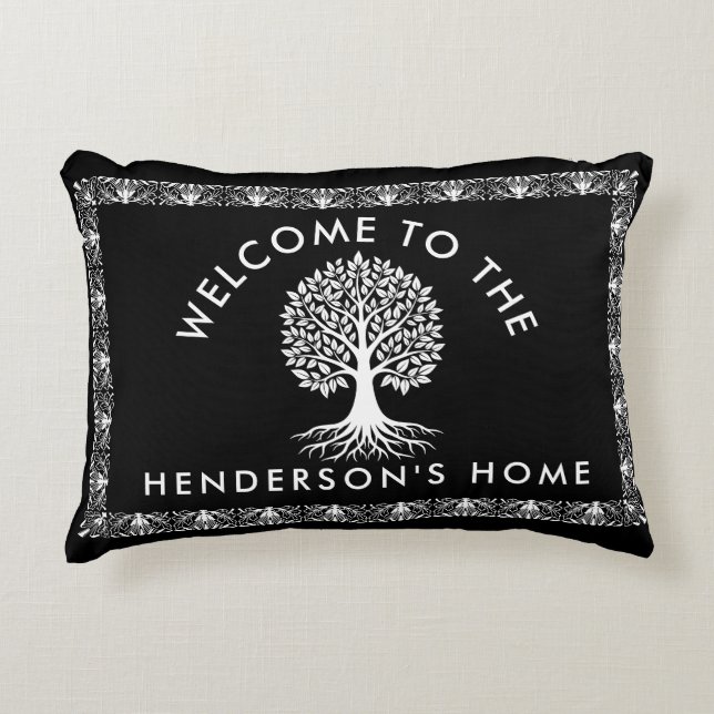 Persoonlijke familienaam Accent Pillow Kussen (Voorkant)