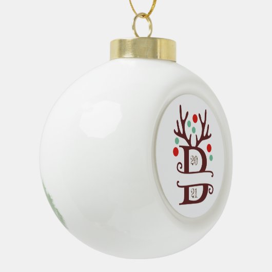 Persoonlijke familienaam "B" Keramische Bal Ornament (Links)