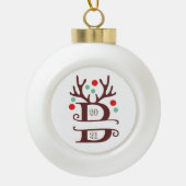 Persoonlijke familienaam "B" Keramische Bal Ornament (Voorkant)