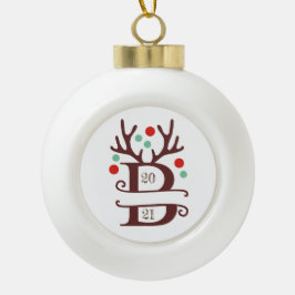 Persoonlijke familienaam "B" Keramische Bal Ornament