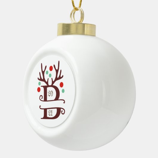 Persoonlijke familienaam "B" Keramische Bal Ornament (Rechts)