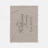 Persoonlijke familienaam beige fleece deken (Voorkant)
