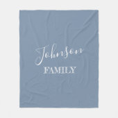 Persoonlijke familienaam Blauw Fleece Deken (Voorkant)
