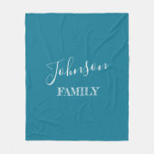 Persoonlijke familienaam Blauw Groen Fleece Deken (Voorkant)