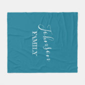 Persoonlijke familienaam Blauw Groen Fleece Deken (Voorkant (Horizontaal))