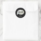 Persoonlijke familienaam Boo Halloween Ronde Sticker (Tas)