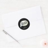 Persoonlijke familienaam Boo Halloween Ronde Sticker (Envelop)