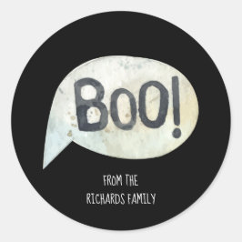 Persoonlijke familienaam Boo Halloween Ronde Sticker